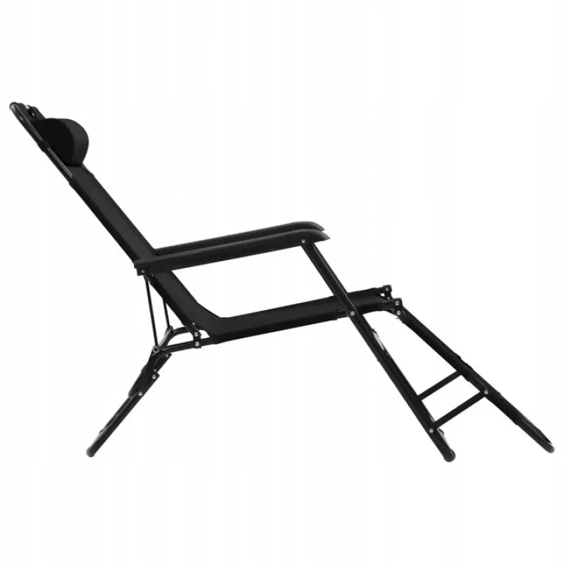 Black Forest Klappbarer Garten-Loungesessel mit Auflage, schwarz