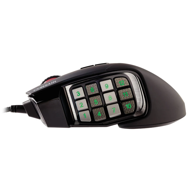 Corsair Gaming-Maus Scimitar RGB Elite, optisch, kabelgebunden, 17 Tasten, 18000 dpi, schwarz