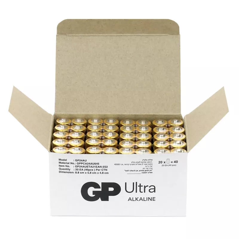 Alkaline-Batterien GP Battery Ultra AAA LR03 1,5V — 40er-Pack
