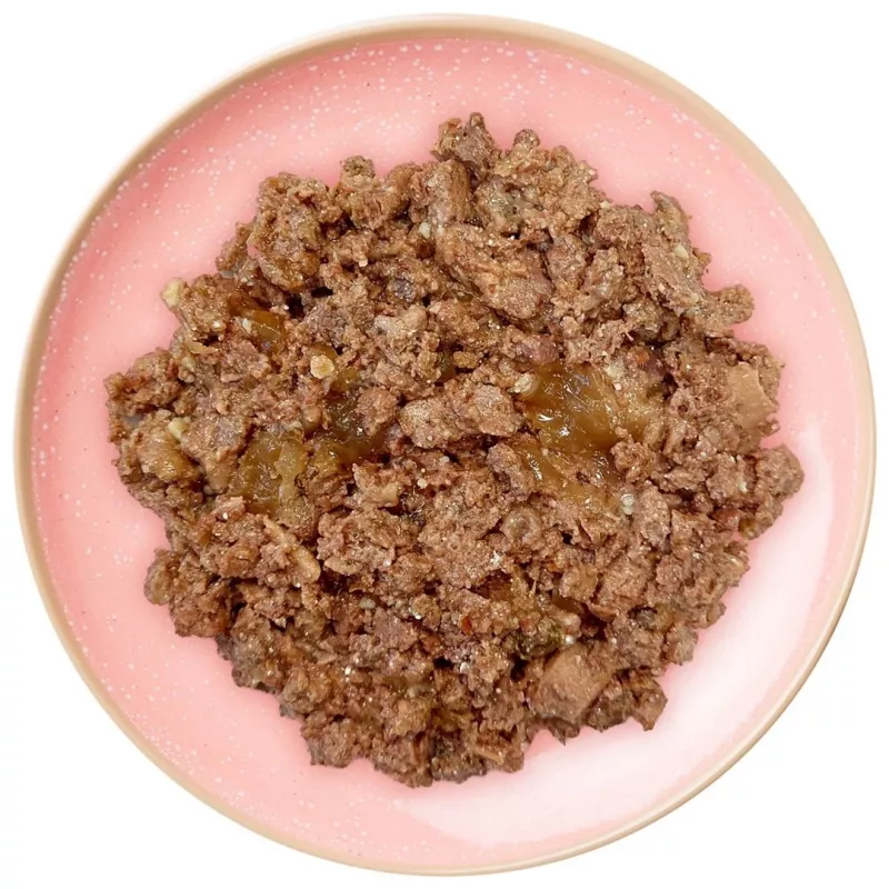 Nassfutter für Katzen wiejskazagroda Rind mit Kalb und Katzenminze Adult 100 g, 75% Feuchtigkeit, 10,8% Protein, 9% Fett