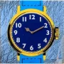 NeXtime klok 8157 Watch One, 43x43,2 cm, Wand, Blau/Gelb
