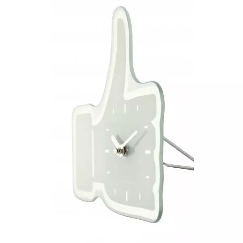 NeXtime Uhr 5185wi Mini Thumbs Up, 20,5x21 cm, Wand, Weiß/Silber