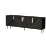 Chest of drawers cama meble Cama 4D MOUNTAIN 204x40x72 cm — Schwarz & gold, MDF/particle board