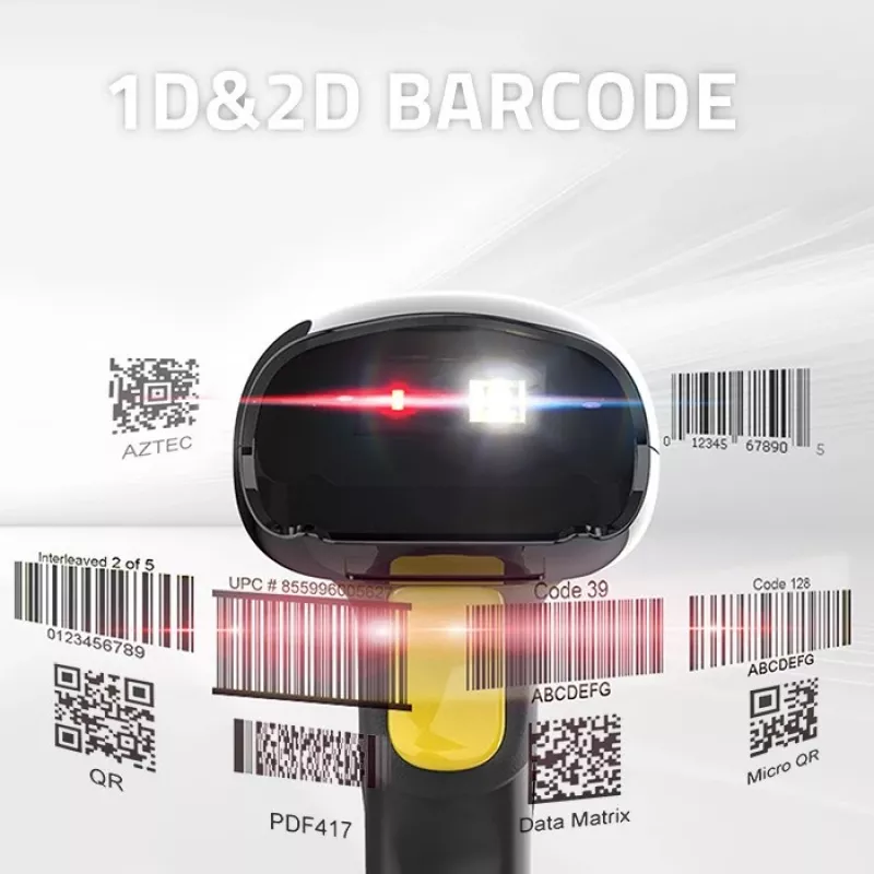 Kabelloser Barcodescanner QOLTEC 50856 – 1D- & 2D-kabelloses Handgerät, USB-Schnittstelle, ABS-Gehäuse, 170×62×100 mm, 203 g