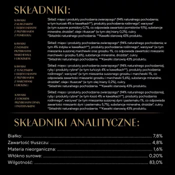 Nassfutter für Katzen Sheba Nature's Collection Mix 40×85 g Beutelpackung — ausgewachsene, Hauptgeschmack Truthahn, Feuchtigkeit 83%, Protein 7,8%