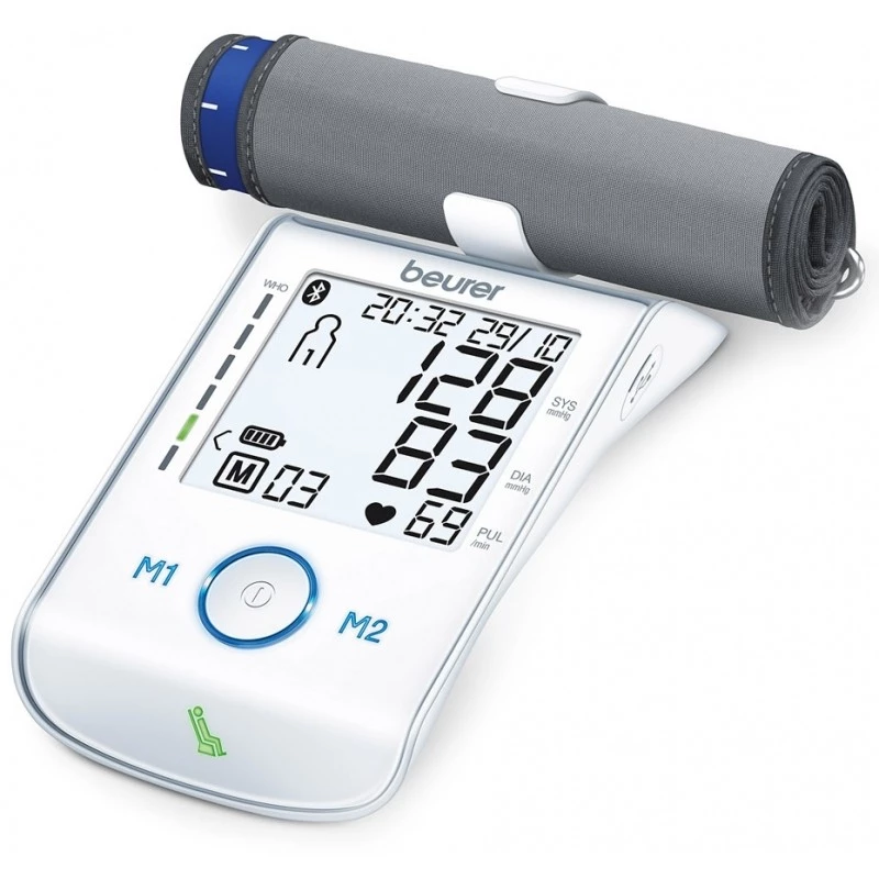 Beurer BM85 Oberarm-Blutdruckmessgerät mit patentiertem Ruheindikator für Genauigkeit, App-Verbindung mit zertifiziertem Datenschutz, Lithium