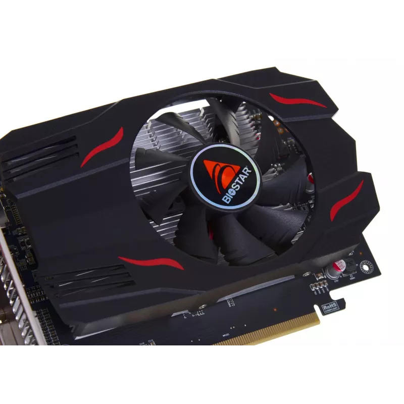 Grafikkarte BIOSTAR Radeon RX 550 4 GB GDDR5, 1100 MHz GPU, 6000 MHz Speicher, 128-Bit, PCIe 3.0, Einzellüfter