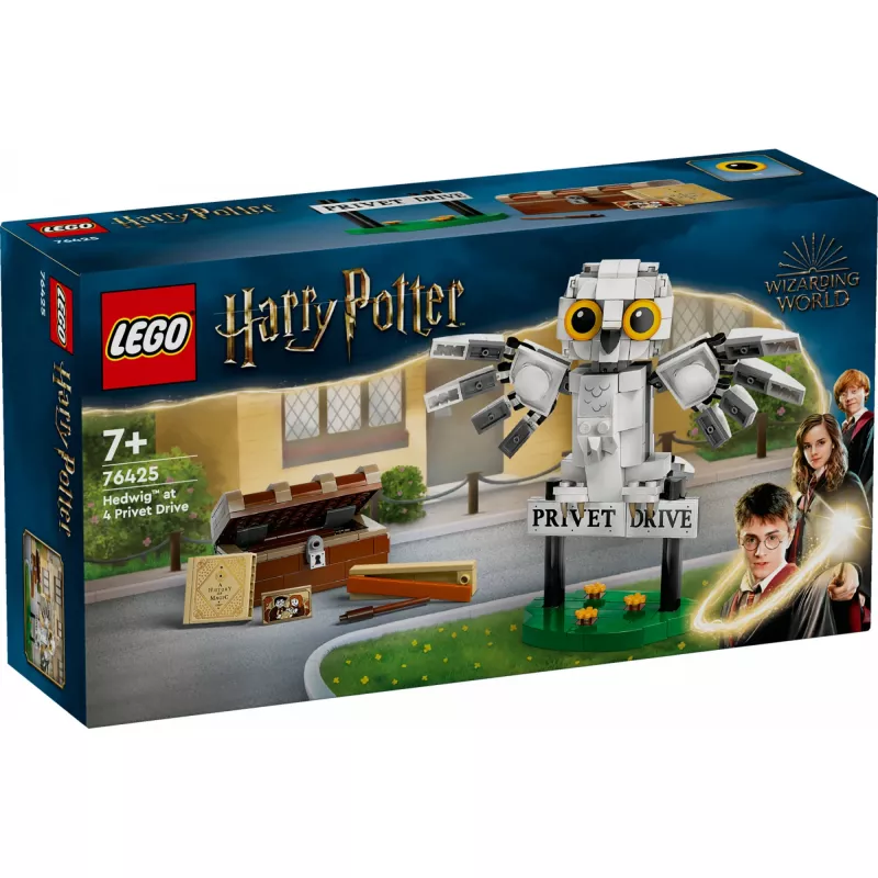 LEGO Harry Potter baubares Hedwig-Modell am Ligusterweg 76425 — 337 Teile, 100 mm Höhe, empfohlenes Alter ab 7 Jahren