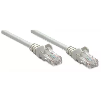 Intellinet Netzwerkkabel Patchkabel, Cat6, 1 m, Grau, CCA, U/UTP, PVC, RJ45, vergoldete Kontakte, snagless, mit Knickschutz, lebenslange Garantie