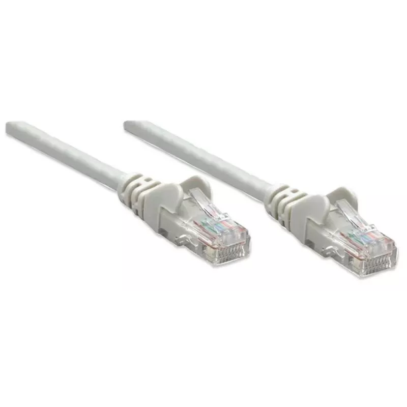Intellinet Netzwerkkabel Patchkabel, Cat6, 1 m, Grau, CCA, U/UTP, PVC, RJ45, vergoldete Kontakte, snagless, mit Knickschutz, lebenslange Garantie