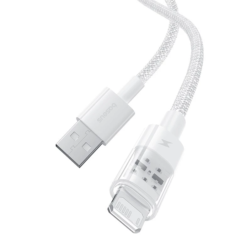 Baseus Gem USB-zu-IP 2.4A Schnellladekabel 2 m Weiß