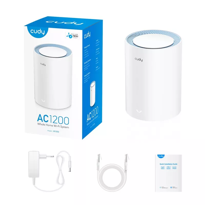 Mesh-System Cudy M1200 Dualband Wi-Fi 5 802.11ac Weiß