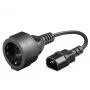 Microconnect PE130075 Stromkabel Schwarz 0,23 m C14-Kupplung