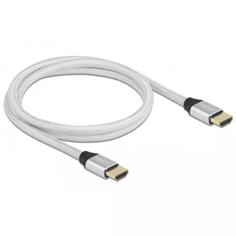 HDMI-Kabel DeLOCK Ultra High Speed 48 Gbit/s 8K 60 Hz Silber 1 m