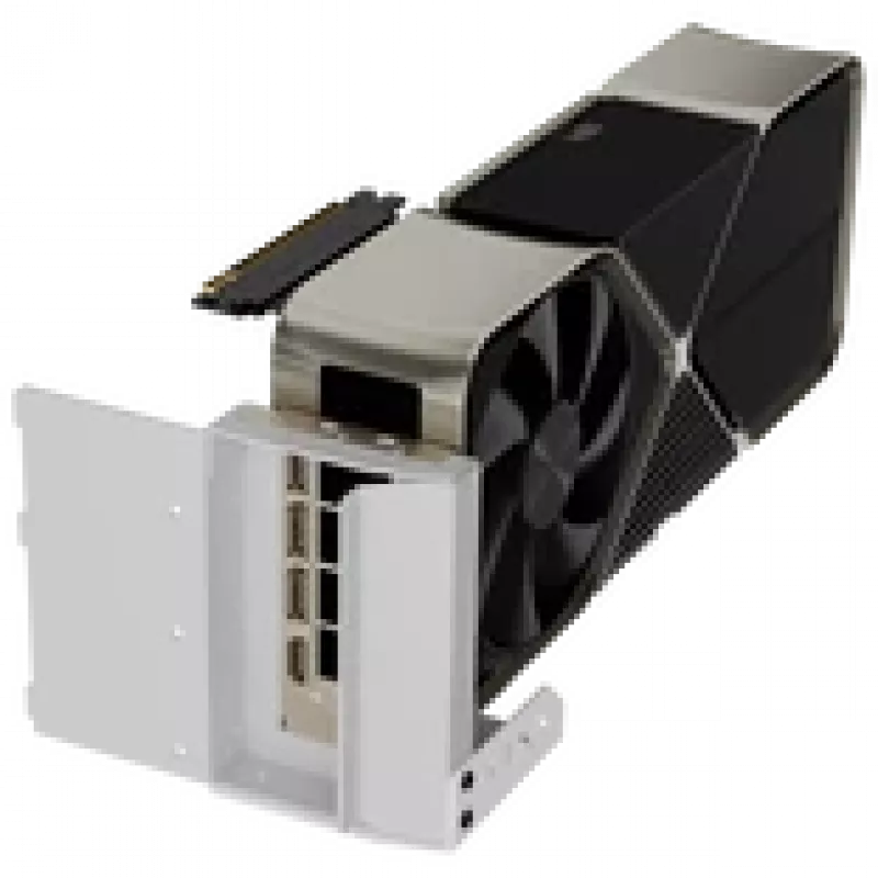 APNX Vertikaler GPU-Montagesatz GAZU-1045 Weiß — vertikale GPU-Halterung für PC-Gehäuse, weiße Ausführung