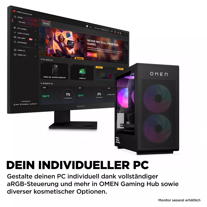 HP OMEN 35L GT16-0065ng AMD Ryzen™ 7 8700F Gaming-PC