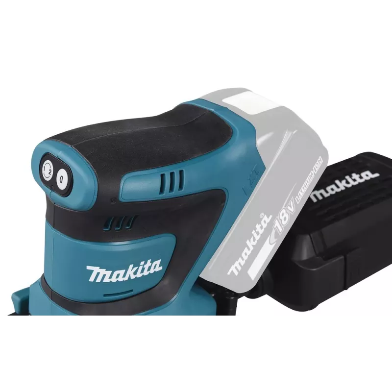 Makita DBO480Z tragbarer Schwingschleifer, Exzenterschleifer, 14000 OPM, Schwarz, Blau, 210 W