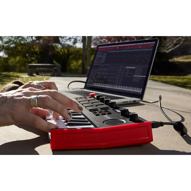 MIDI-Tastatur Akai MPK Mini Play Mk3 25 Tasten USB Schwarz Rot