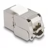 DeLOCK Keystone-Modul RJ45-Buchse auf LSA Kat.6A mit LED Silber-Weiß