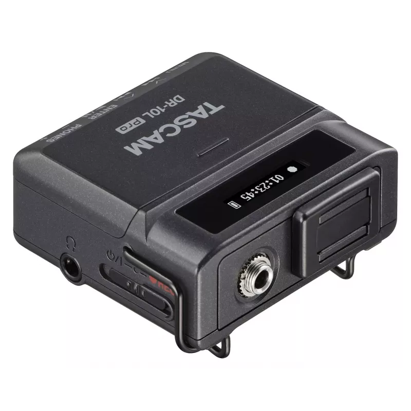 Tragbarer digitaler Recorder Tascam DR-10L Pro mit Lavalier-Mikrofon, 24-Bit/96 kHz, MicroSDXC, USB-C