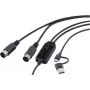 Renkforce RF-6439636 USB, MIDI Adapter [2x DIN-Stecker 5pol. - 1x USB-C®, USB-A] Schwarz 2 m (RF-6439636)