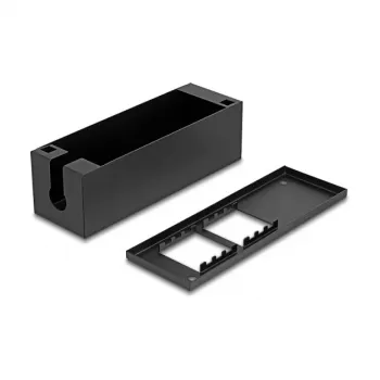 Verteilerdose DeLOCK Easy 45 Modulträger für Tisch- oder Wandmontage, Metall, schwarz — 4×22,5×45 mm oder 2×45×45 mm