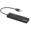 USB-Hub Tellur Basic 4-Port USB 2.0 — schwarz, 4x USB-A-Anschlüsse