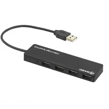 USB-Hub Tellur Basic 4-Port USB 2.0 — schwarz, 4x USB-A-Anschlüsse