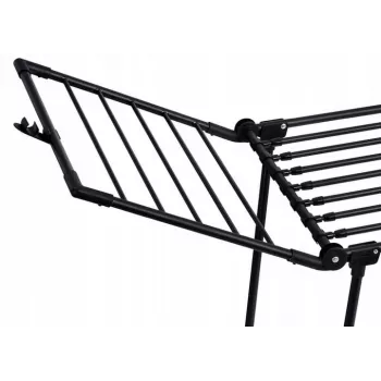 Wäscheständer PROMIS MONZA ausziehbar groß schwarz - klappbar freistehend, H1160mm B2600mm T6000mm