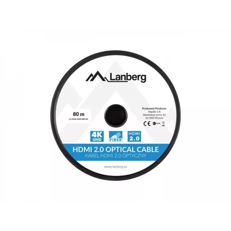 HDMI-Kabel Lanberg CA-HDMI-20FB-0800-BK 80m Typ A Stecker auf Stecker