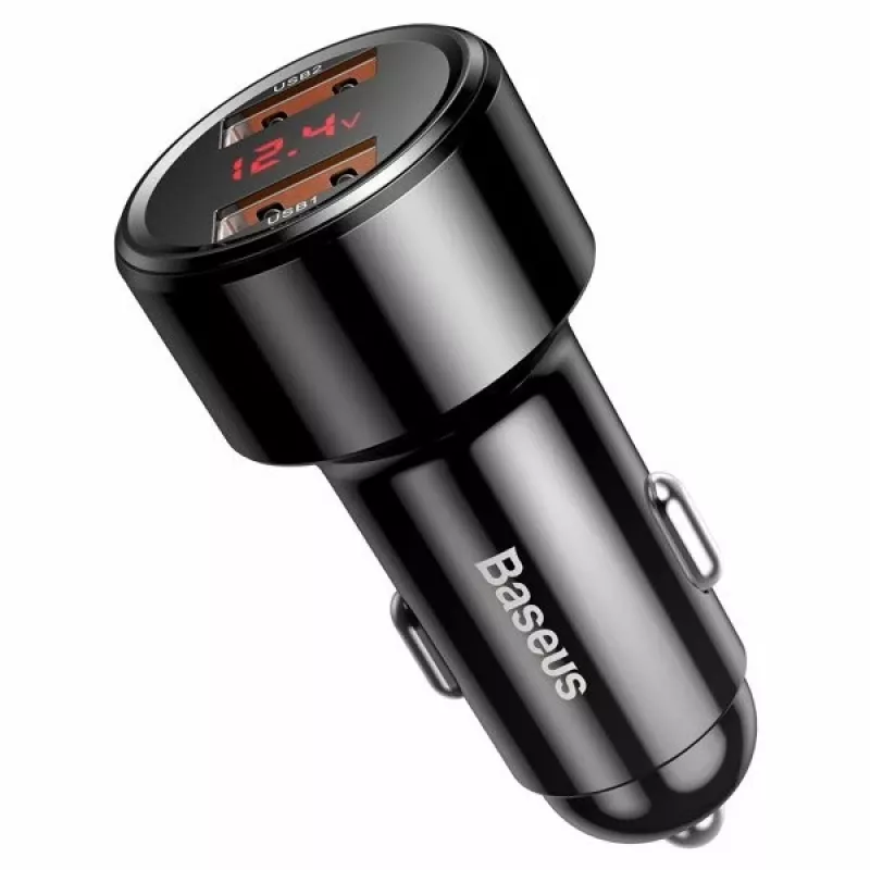 Baseus CCMLC20A-01 Auto-USB-Schnellladegerät — für Smartphones, Eingang 12–24 V, Ausgang bis 20 V, Schwarz