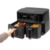 Doppel-Heißluftfritteuse ProfiCook PCFR1295H — 2 Behälter (5,5 L + 3,5 L), 9,0 L gesamt, 2700 W, Edelstahlfront