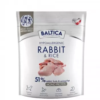 BALTICA Nutraceutic Hypoallergenic M Kaninchen mit Reis – Trockenfutter für Hunde – 1 kg