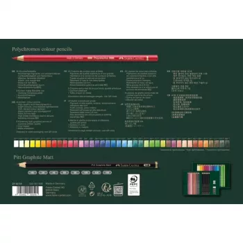 Ölbasierte Stifte Faber-Castell Polychromos & Pitt Graphite Matt Set 48 Stück Mehrfarbig