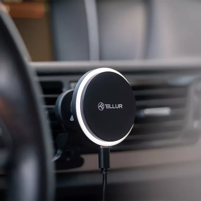 Kabelloses Autoladegerät Tellur TLL151431 MagSafe-kompatibel 15W Schwarz für Smartphones
