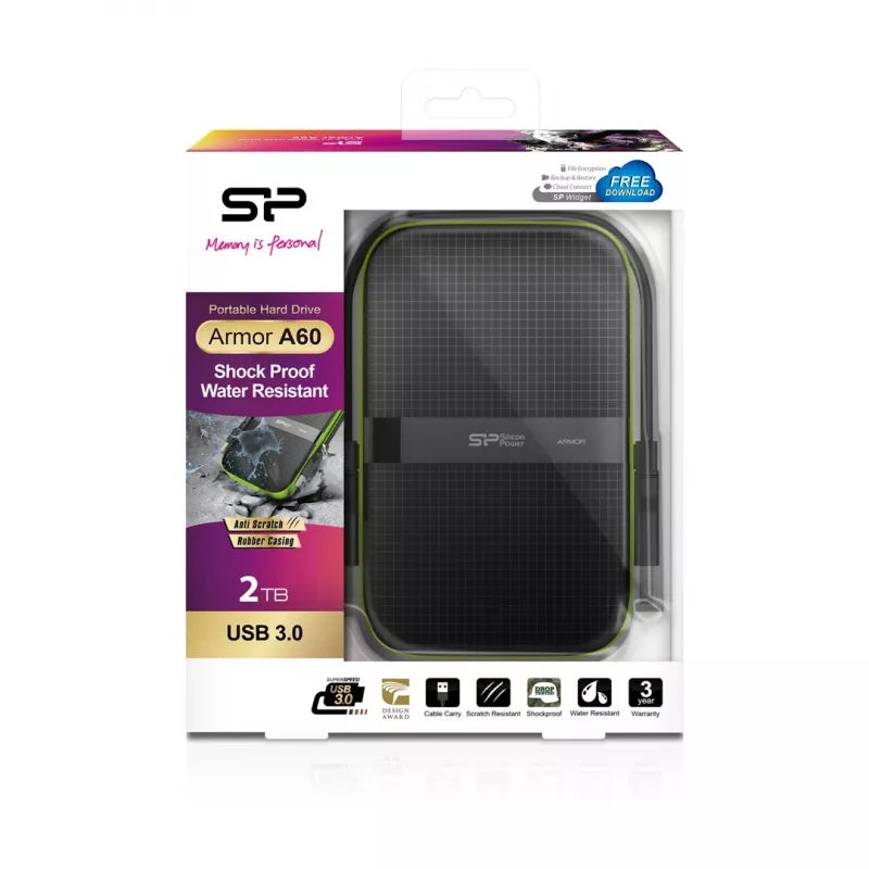 Silicon Power Armor A60 externe Festplatte 2000 GB Schwarz