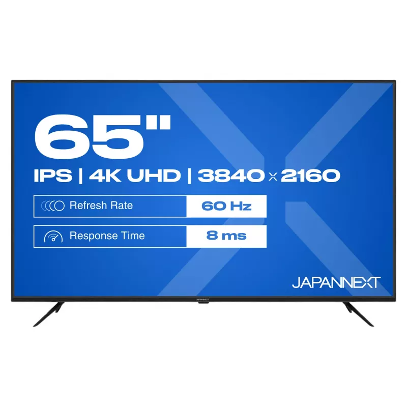 164,0cm/65 (3840x2160) JAPANNEXT JN-IPS650UHD60F 16:9 IPS 60Hz HDMI USB WLAN Lautsprecher Schwarz