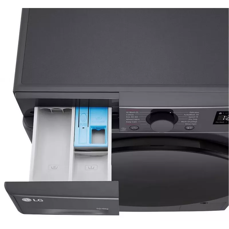 LG F4DR510S2M Waschmaschine mit Trockner 10 kg / 6 kg 1400 U/min Schwarz