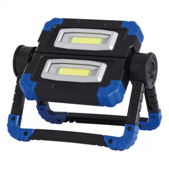 Arbeitsleuchte RealPower 463617 Flutlicht, LED 10 W, 2 Leuchtmittel, Batterie AA, IPX2, schwarz