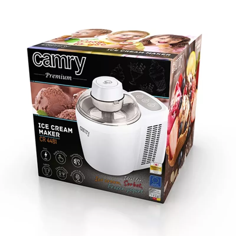 Camry Premium CR 4481 Eismaschine Gelbehälter-Eismaschine 0,7 L 90 W Weiß