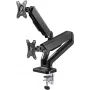 Goobay Tischhalterung | Doppelmonitorhalterung mit Gasdruckfeder | Schwenkbar, neigbar, drehbar | 17-32 Zoll | Maximale Tragfähigkeit 9 kg | Schwarz