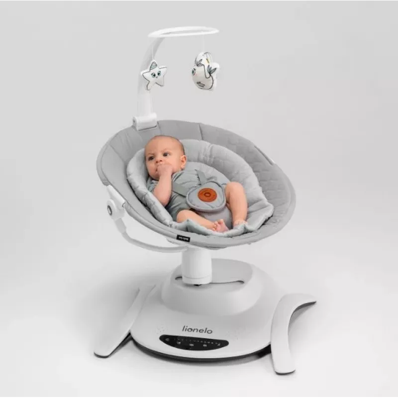 Wiege / Schaukelwiege Lionelo Bella Set Grau Beton – Babybett mit Schaukelfunktion