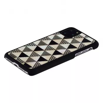 Smartphone-Hülle iKins für iPhone 11 Pro Max, schwarzes Pyramiden-Design, schützende Hartschale