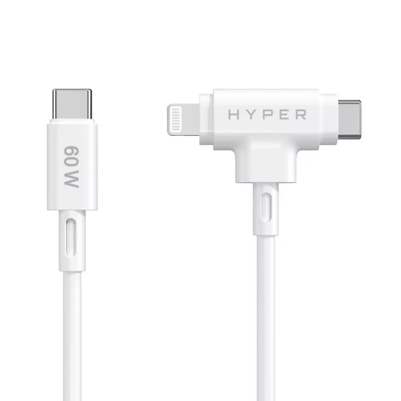HYPER HyperJuice USB-Kabel USB 2.0 1,5 m USB-C USB-C/Lightning Weiß