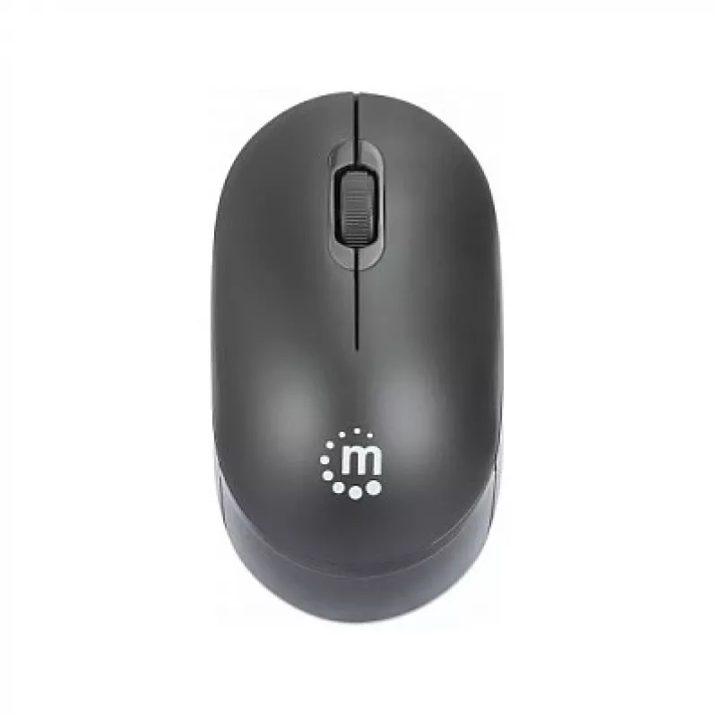 Manhattan Performance III Kabellose Maus, Schwarz, 1000 dpi, 2,4 GHz (bis zu 10 m), USB, optisch, beidhändig, drei Tasten mit Scrollrad, USB-Nano-Empfänger, AA-Batterie (nicht enthalten), reibungsarme Basis, drei Jahre Garantie