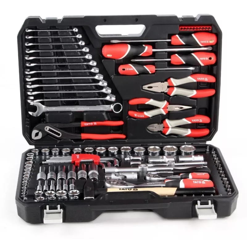 Yato YT-38901 XXL Schlüssel-/Werkzeugsatz, 1/4–1/2 Zoll, 122-teilig