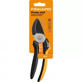 Fiskars Solid L P361 Astschere Amboss Schwarz, Orange