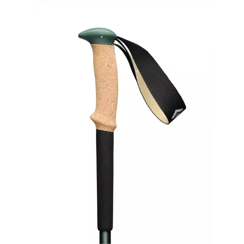 Trekkingstöcke Schwarz Diamond Trail Cork, verstellbar 100–140 cm, Aluminium, Griff aus Kork/EVA, 3-teilig, grün/beige