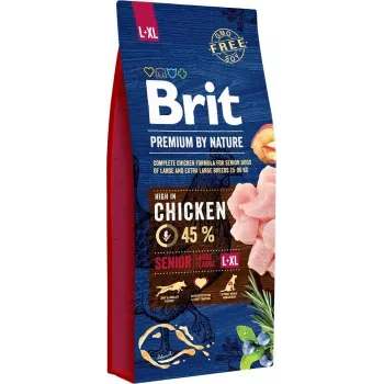 Brit Premium by Nature Senior Large / Extra Large Trockenfutter für Hunde, Huhn, 15 kg