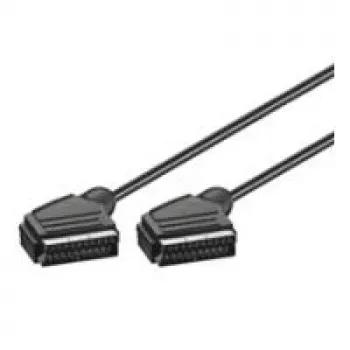 Wentronic Goobay Scart-Verbindungskabel, Schwarz, 2 m - SCART-Stecker (21-polig) > SCART-Stecker (21-polig) (11703)